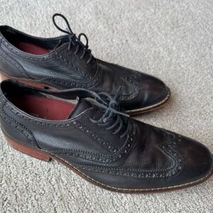 Redwing Black Leather Brogue Shoes